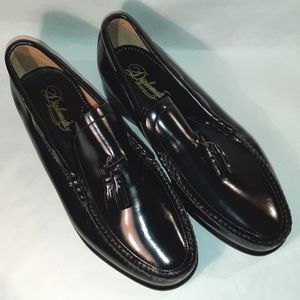 Diplomats Black Leather Tassel Loafer Slip-Ons